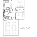 2 Bedroom / 1 Bath Floorplan